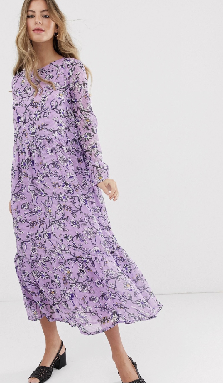 Zara Maxi-jurk lila feest stijl Mode Jurken Maxi-jurken 