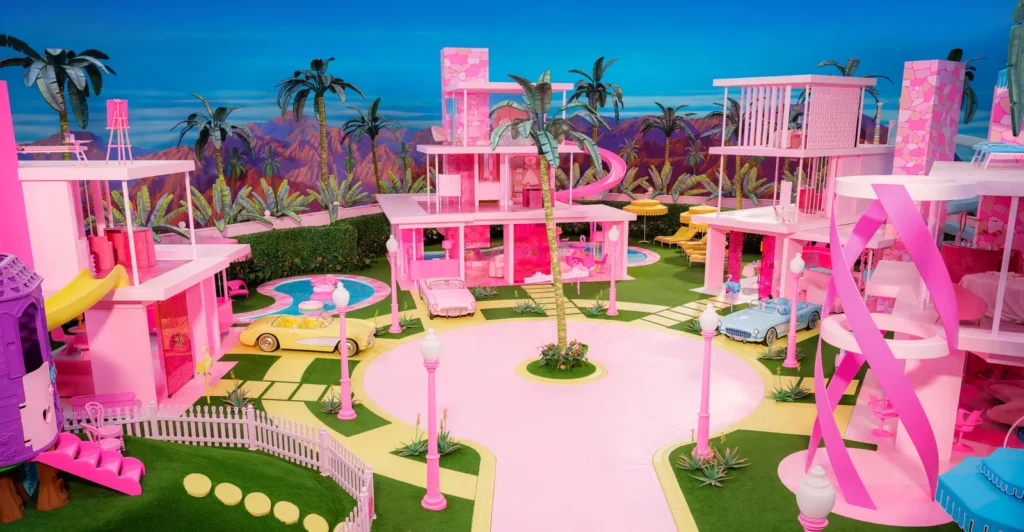 barbie huis barbieland margot robbie barbie-film set home tour