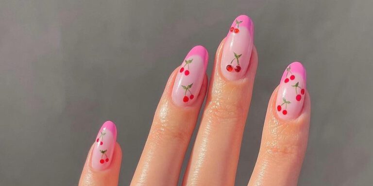 cherry nails nail art